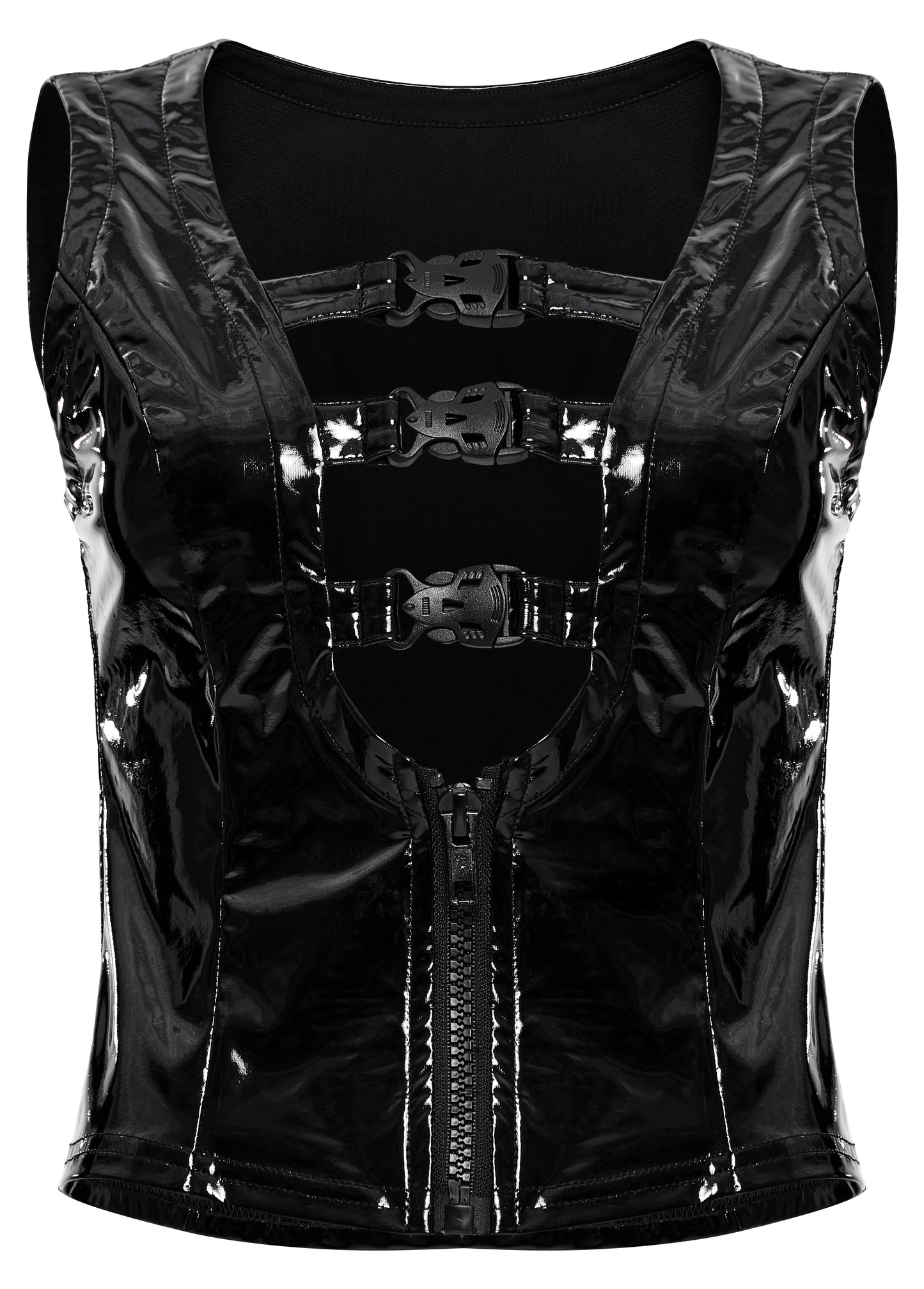 Erratic Affair PU Leather Top by Punk Rave