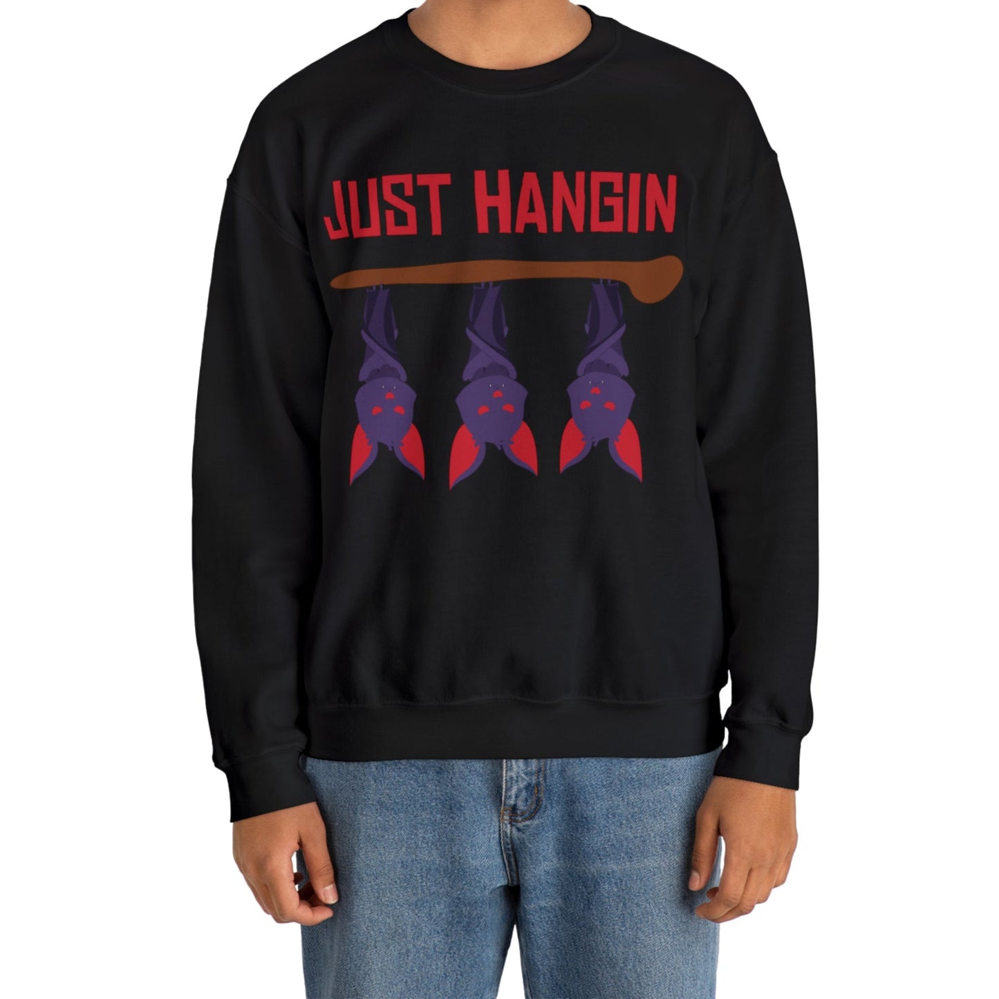 Just Hangin' Bats Crewneck Sweatshirt Top by The Dark Side of Fashion