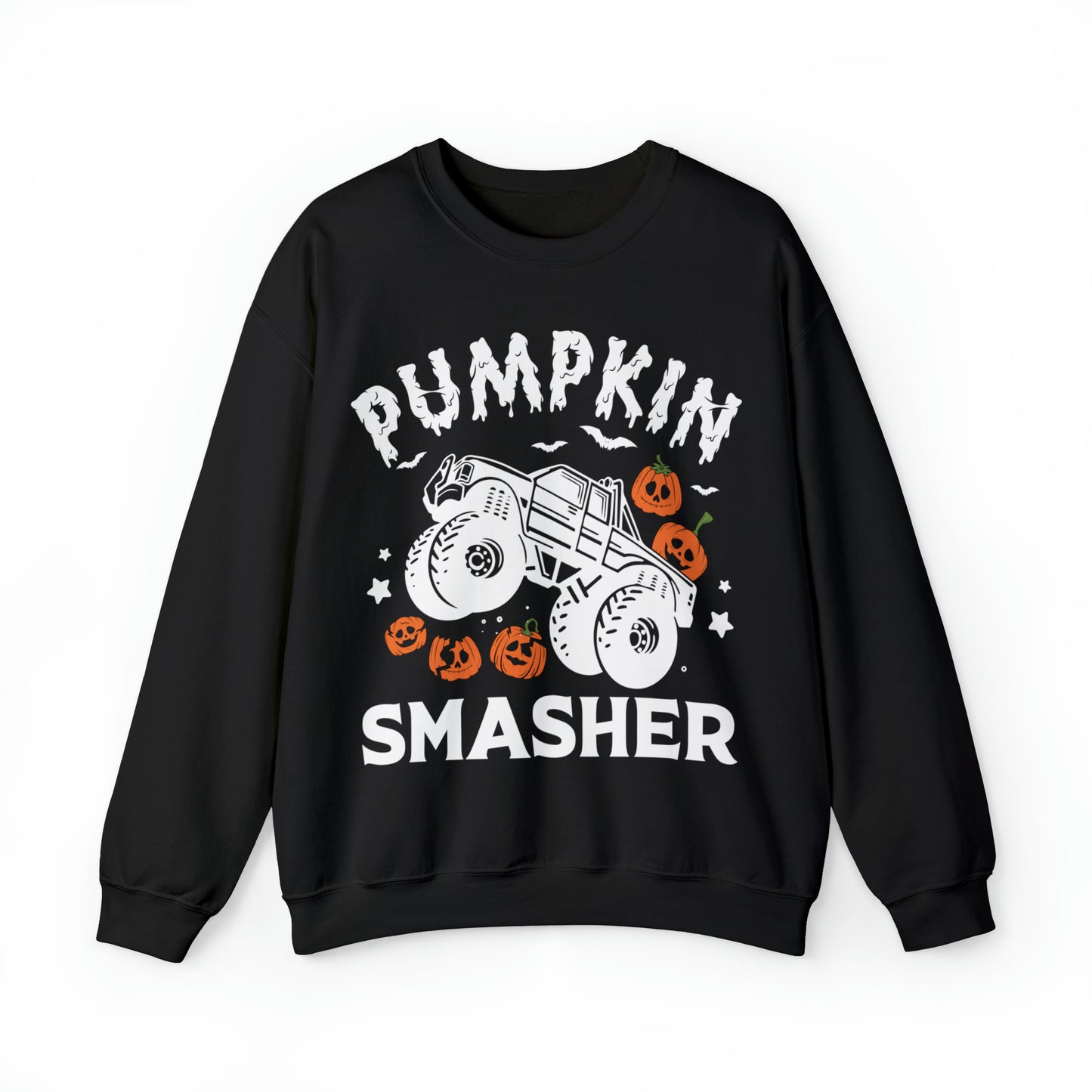 Pumpkin Smasher Monster Truck Crewneck Sweatshirt Top by The Dark Side of Fashion