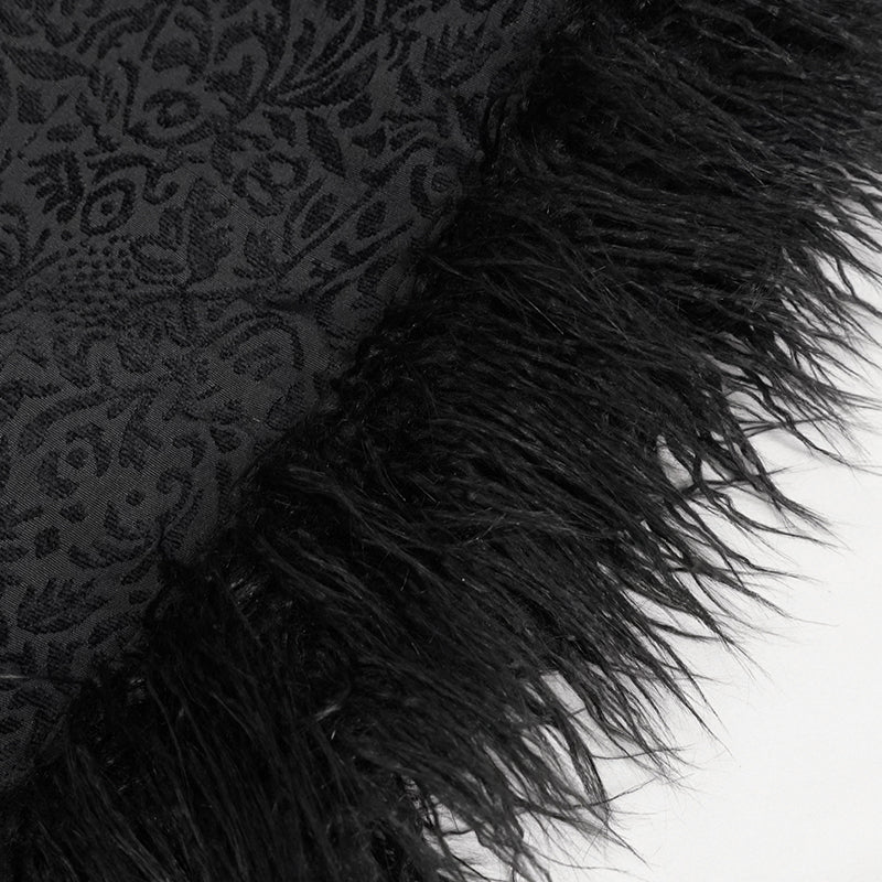 Morbid May Hooded Faux Fur Shawl Coat by Devil Fashion