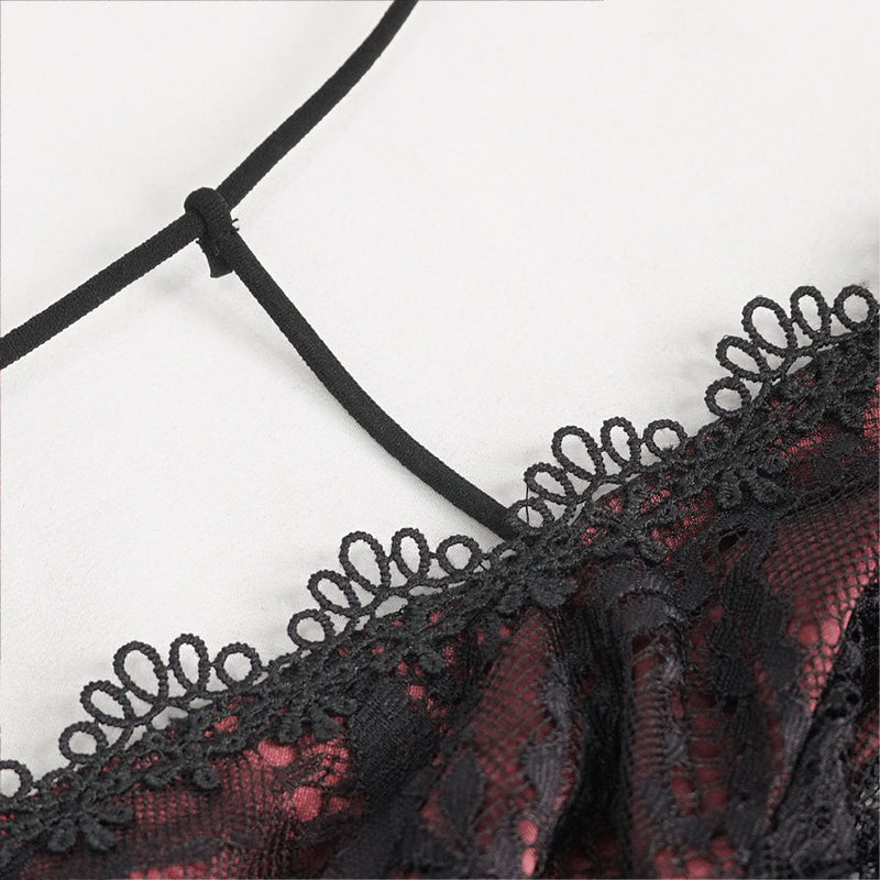 Crimson Calligraphy Lace Dress by Devil Fashion