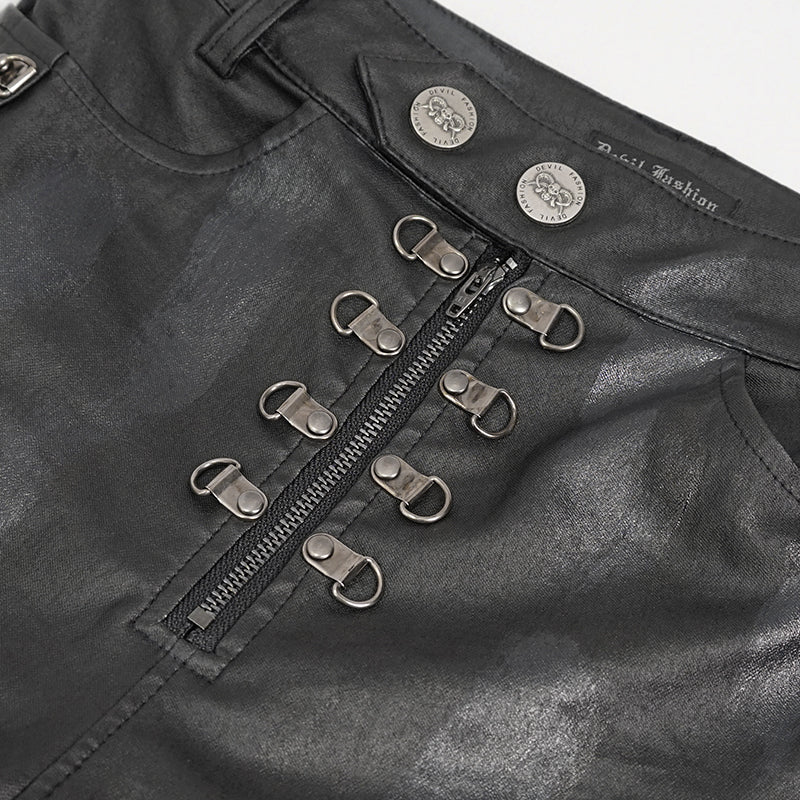 Keep Growling Faux Leather Pants by Devil Fashion