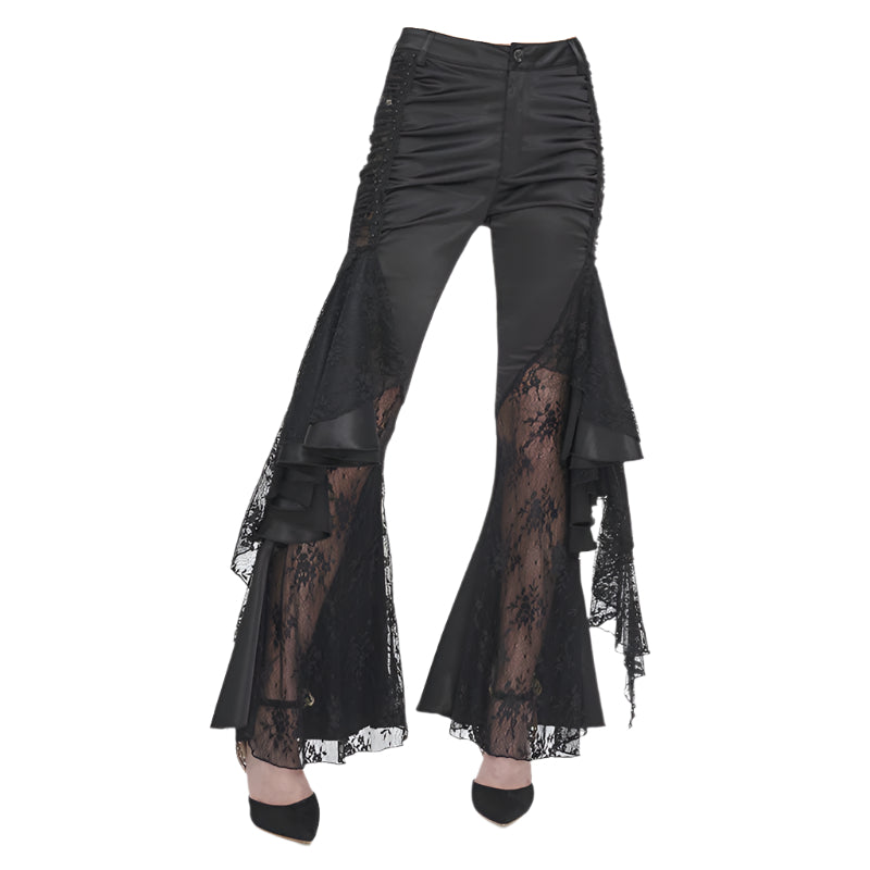 Bellatrix Gothic Lace Flare Pants by Devil Fashion