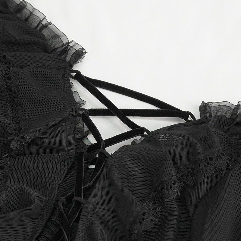 Bianca Gothic Mesh Top by Eva Lady