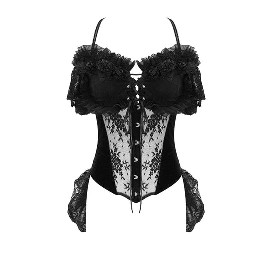 Esme Gothic Lace Corset With Tail by Eva Lady