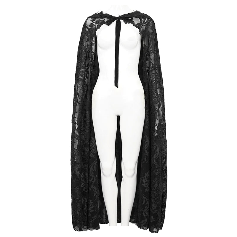 Eveline Gothic Lace Hooded Cape by Eva Lady