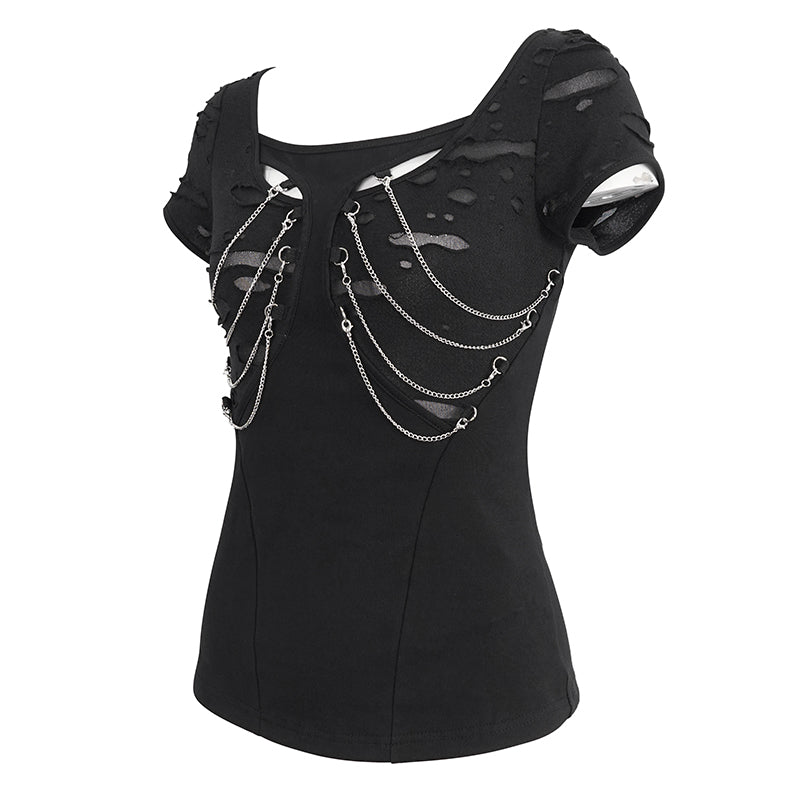 Spooky Bones Gothic Chain Top by Devil Fashion
