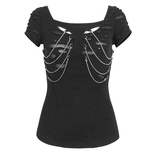 Spooky Bones Gothic Chain Top by Devil Fashion