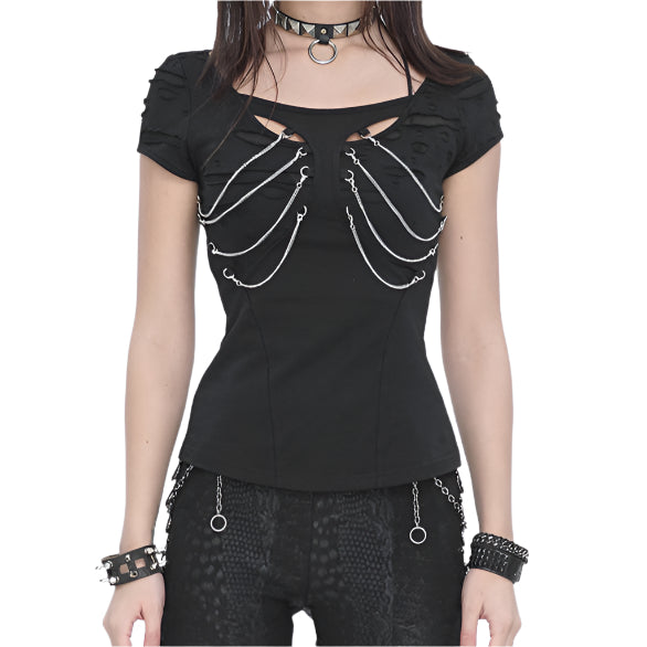 Spooky Bones Gothic Chain Top by Devil Fashion