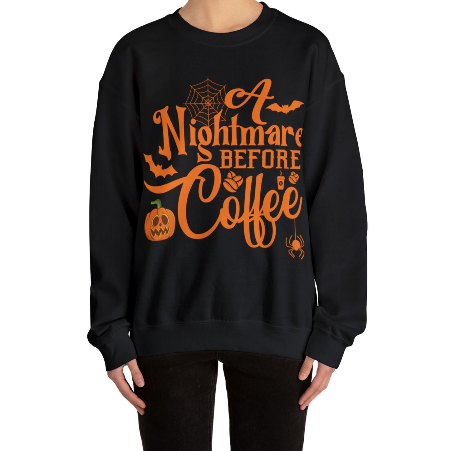 A Nightmare Before Coffee Crewneck Sweatshirt Top by The Dark Side of Fashion