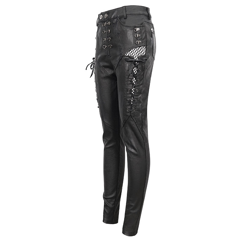 Keep Growling Faux Leather Pants by Devil Fashion