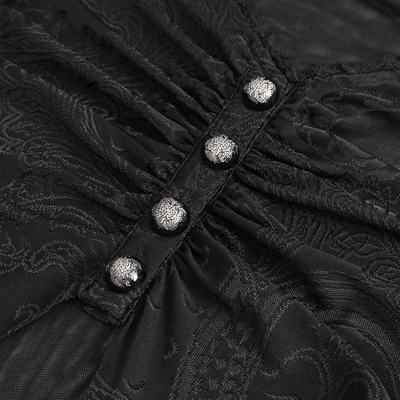 Gothic Dahlia Mesh Sleeve Top by Devil Fashion