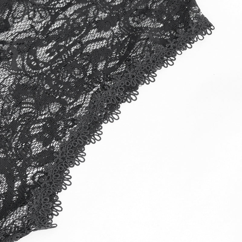 Cordelia Gothic Lace Hooded Tassle Vest by Devil Fashion