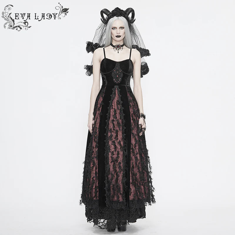 Back From The Dead Black & Red Gothic Dress by Eva Lady