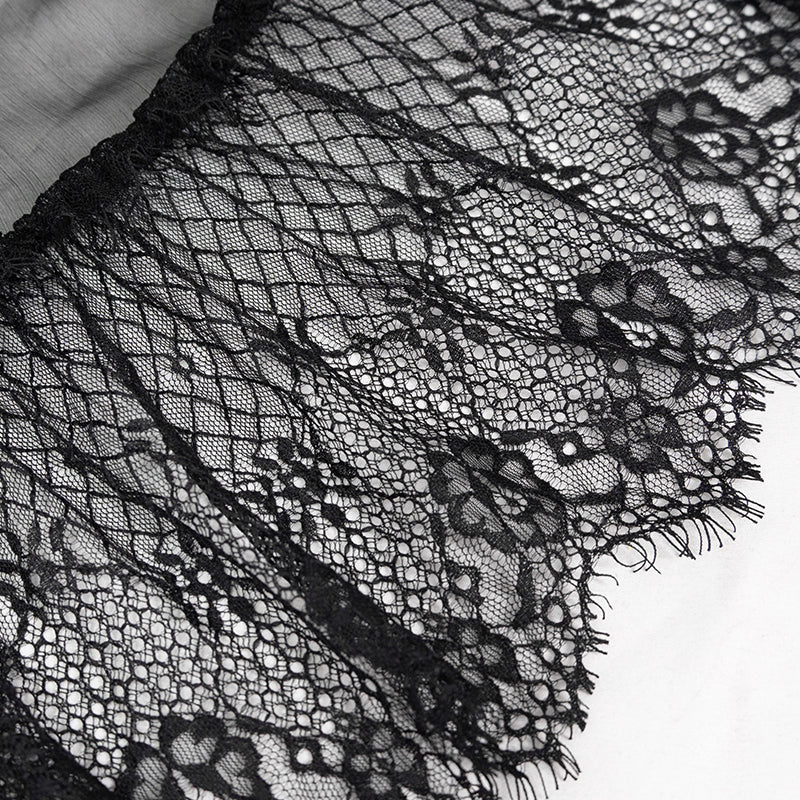 Mysterious Nosebleeds Gothic Lace Red & Black Skirt by Devil Fashion