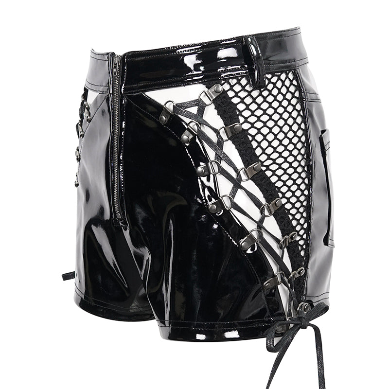 Onyx Love PVC Leather Shorts by Devil Fashion