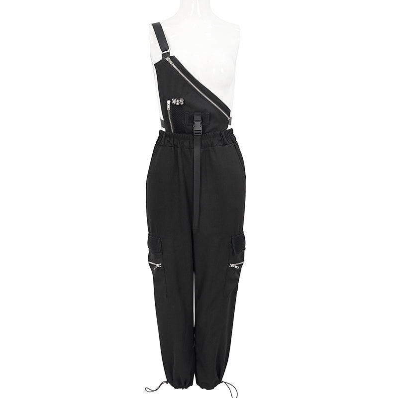 Hailey Half Suspender Overall Cargo Pants by Devil Fashion