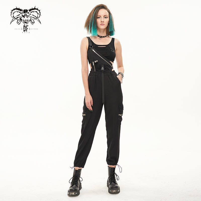 Hailey Half Suspender Overall Cargo Pants by Devil Fashion