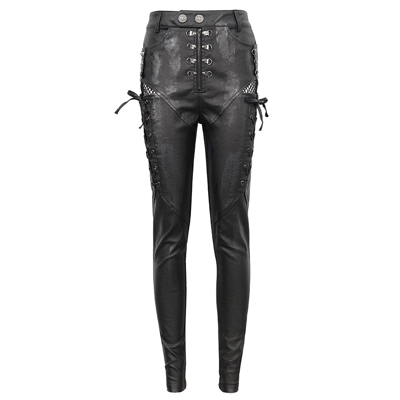 Keep Growling Faux Leather Pants by Devil Fashion