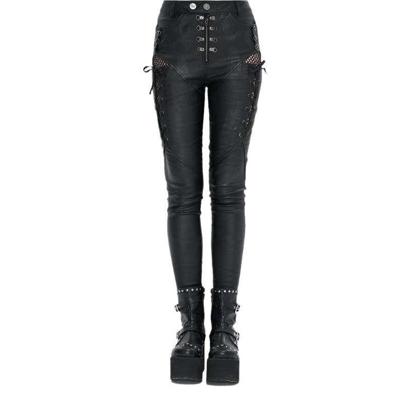 Keep Growling Faux Leather Pants by Devil Fashion