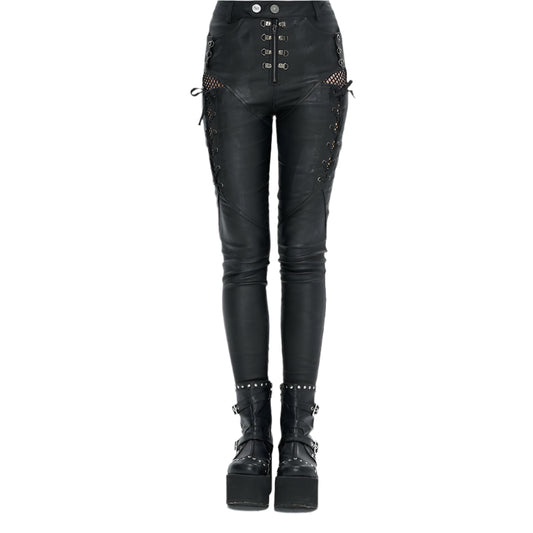 Keep Growling Faux Leather Pants by Devil Fashion