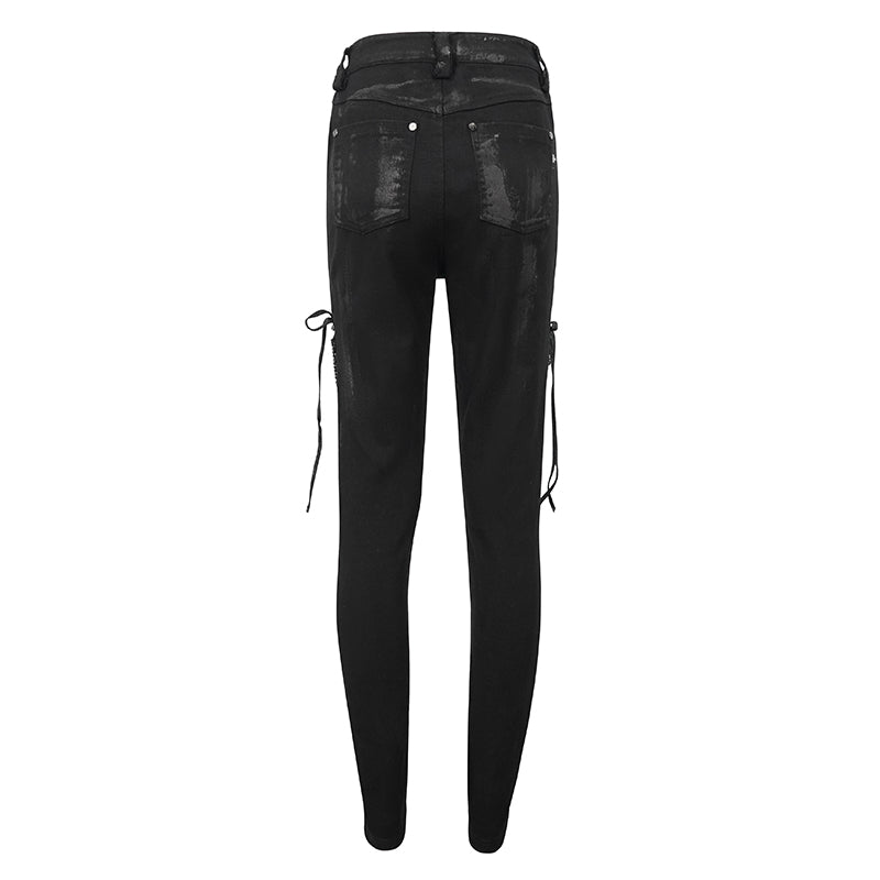 Lucien Lace Up Mesh Panel Pants by Devil Fashion