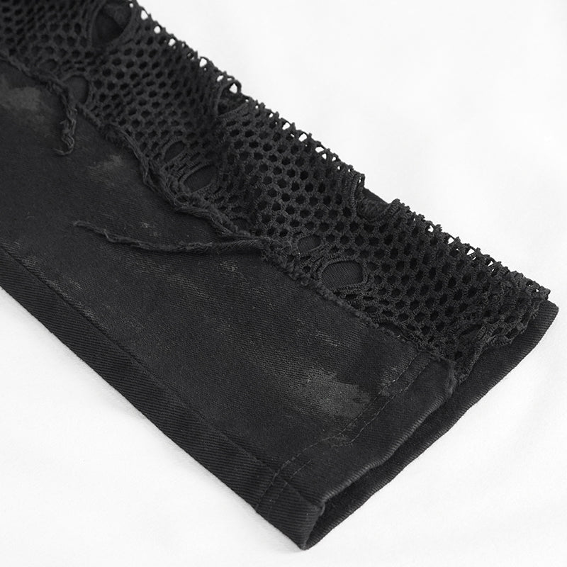 Lucien Lace Up Mesh Panel Pants by Devil Fashion