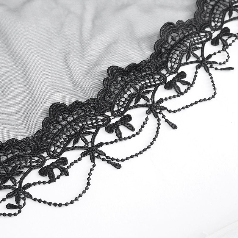 Gothic Wedding Mesh Veil Headdress by Eva Lady