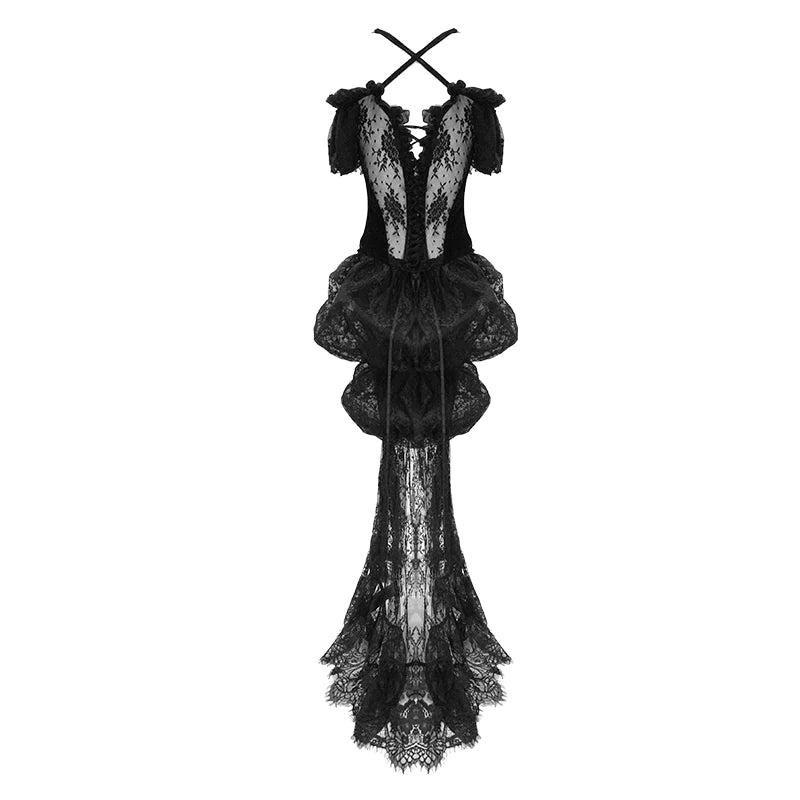 Esme Gothic Lace Corset With Tail by Eva Lady