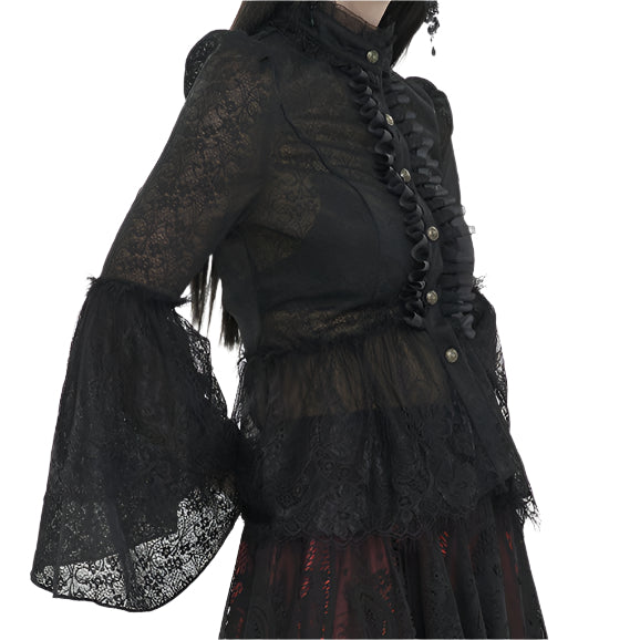 Marigold Gothic Lace Blouse Top by Devil Fashion