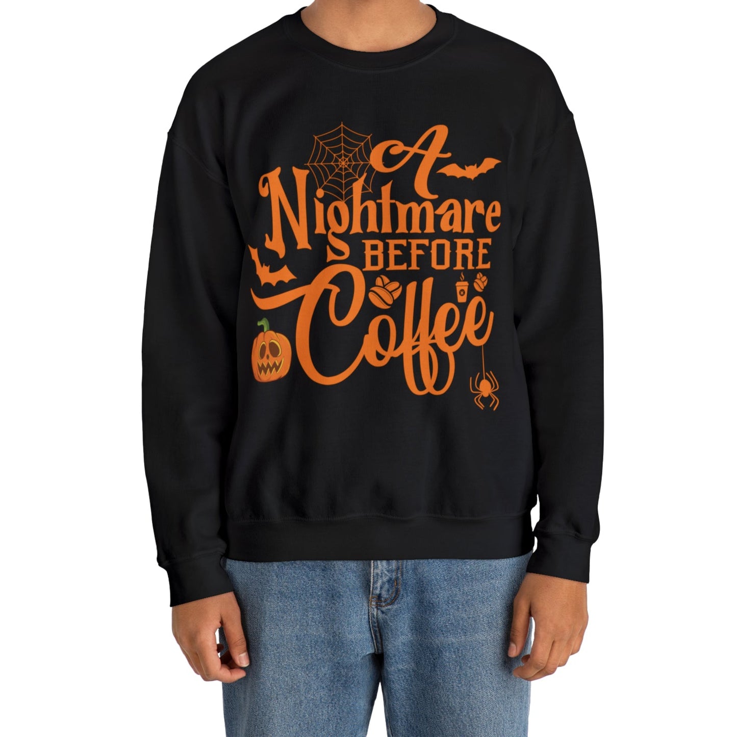 A Nightmare Before Coffee Crewneck Sweatshirt Top by The Dark Side of Fashion