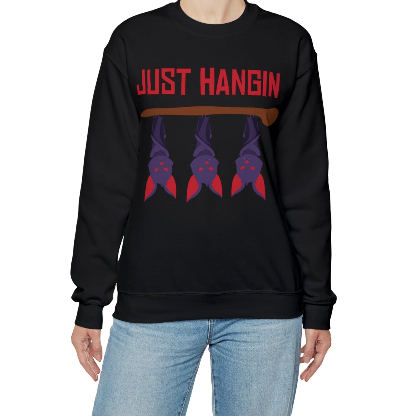 Just Hangin' Bats Crewneck Sweatshirt Top by The Dark Side of Fashion