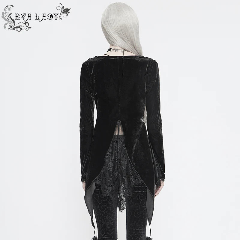 A Slice Of Heaven Velvet Lace Trim Dress Top by Eva Lady