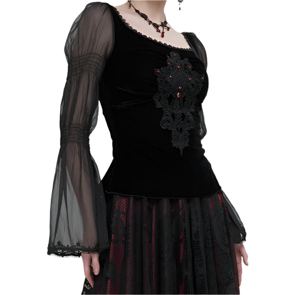 Bid You Farwell Velvet Top by Devil Fashion