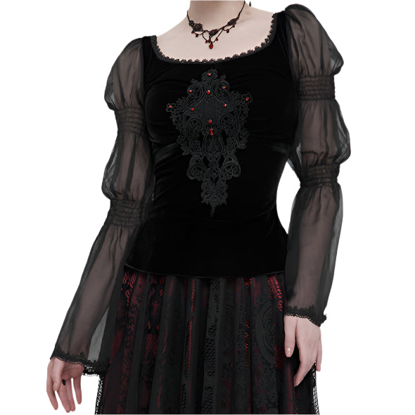 Bid You Farwell Velvet Top by Devil Fashion