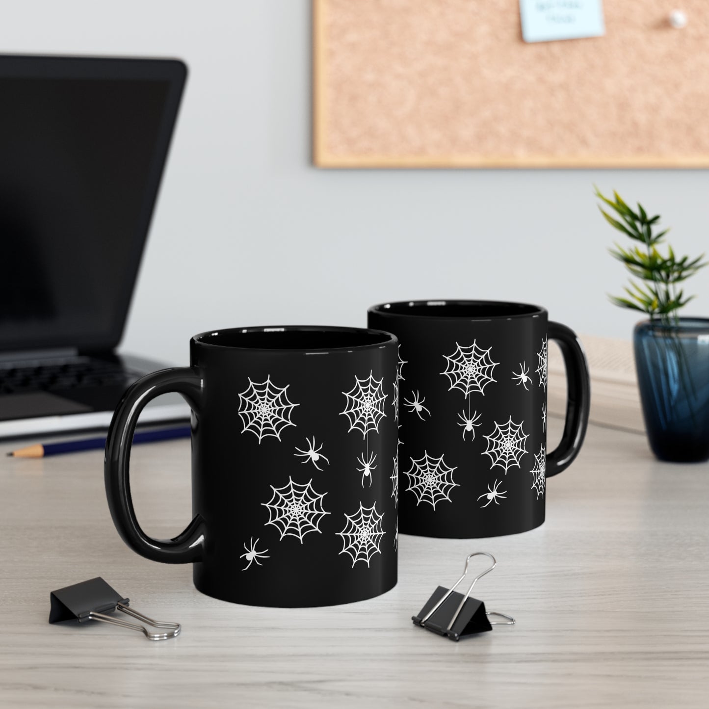 Spiders & Webs 11 oz. Black Mug by The Dark Side of Fashion