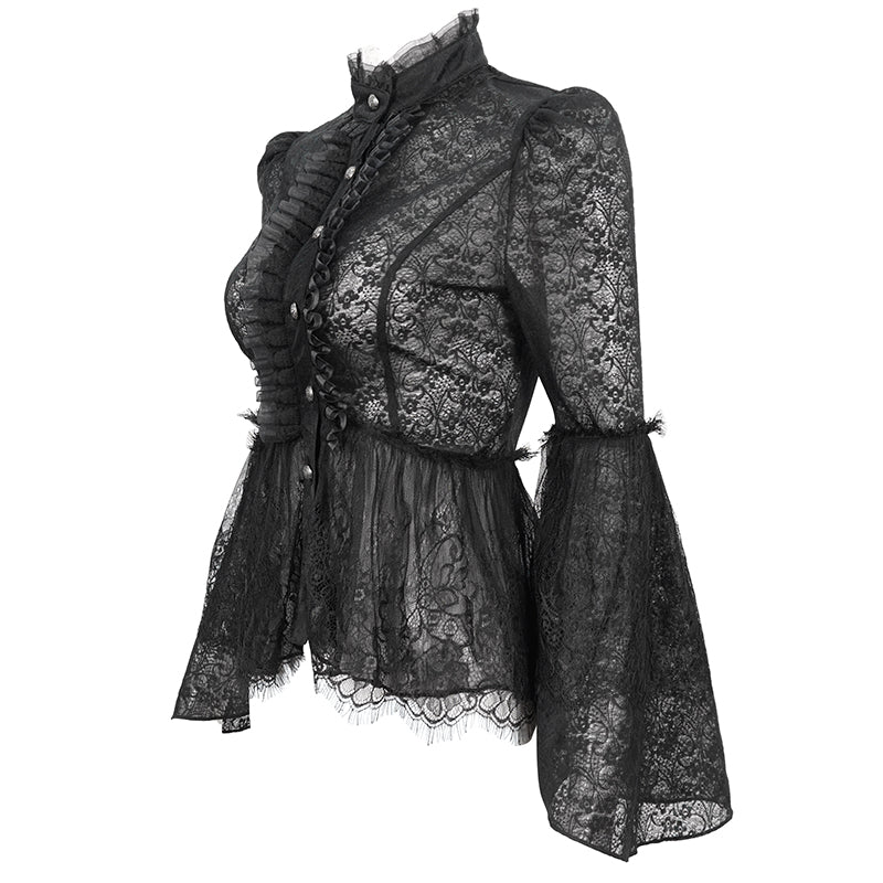 Marigold Gothic Lace Blouse Top by Devil Fashion