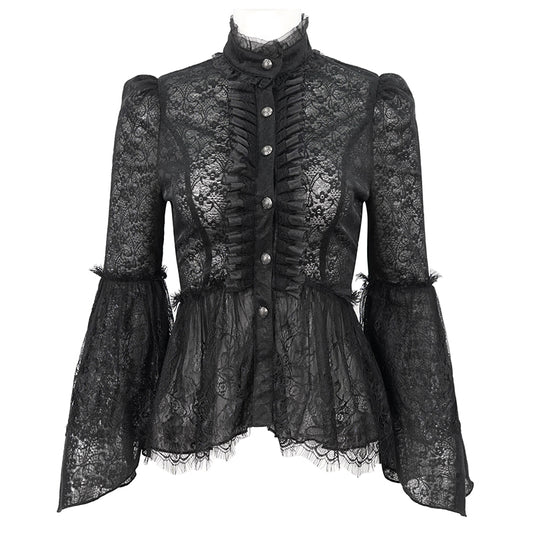 Marigold Gothic Lace Blouse Top by Devil Fashion