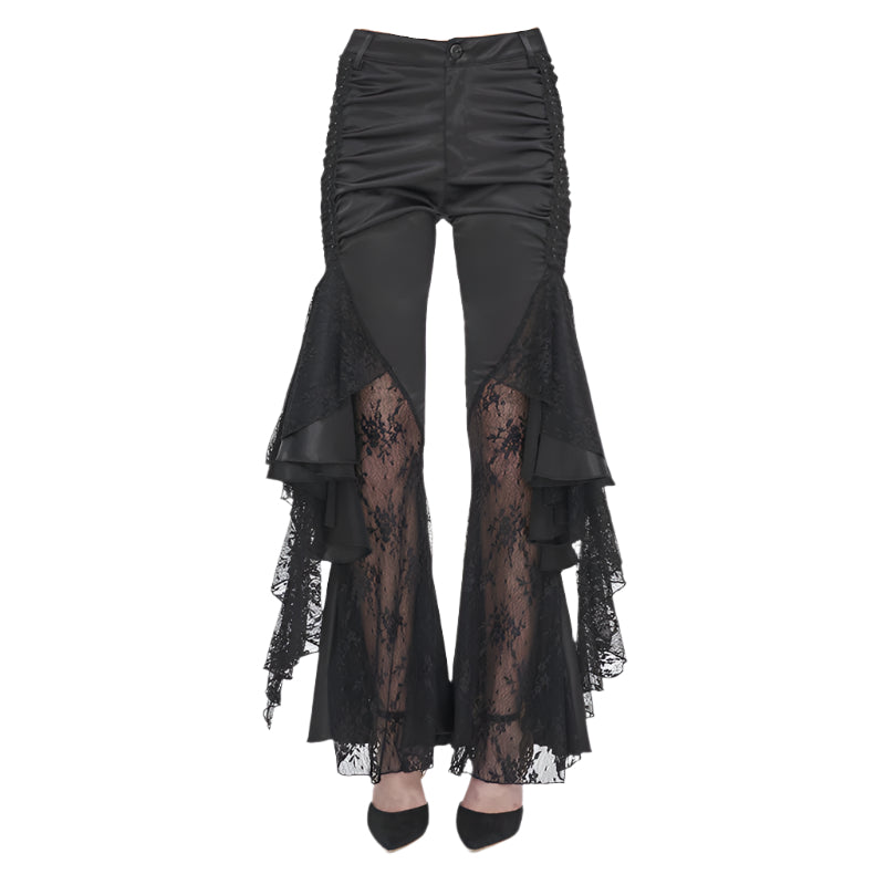 Bellatrix Gothic Lace Flare Pants by Devil Fashion