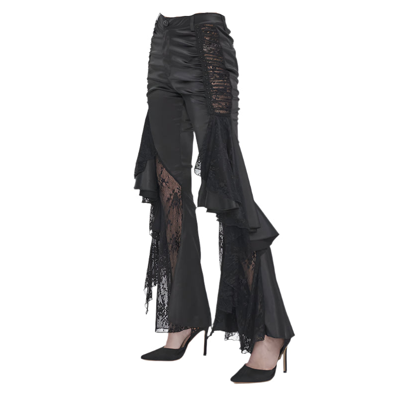 Bellatrix Gothic Lace Flare Pants by Devil Fashion