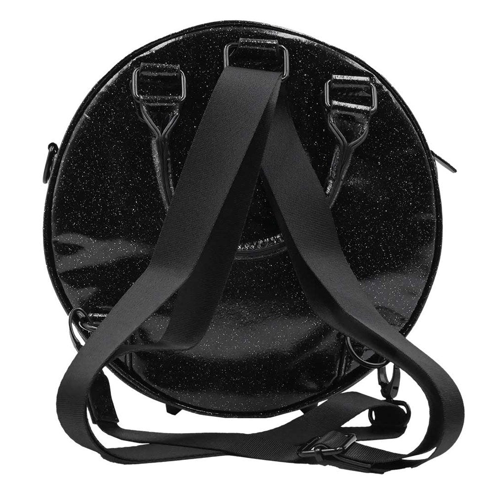 Eyeball Black Glitter Backpack Purse by Kreepsville 666