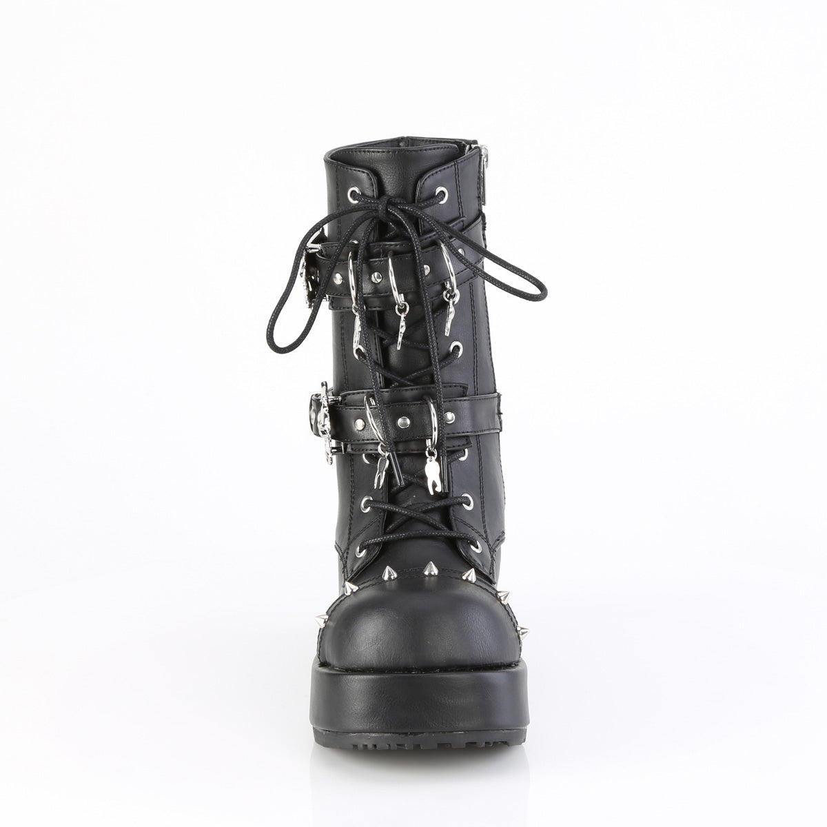 CUBBY-54 Skull Buckle Ankle Boots by Demonia