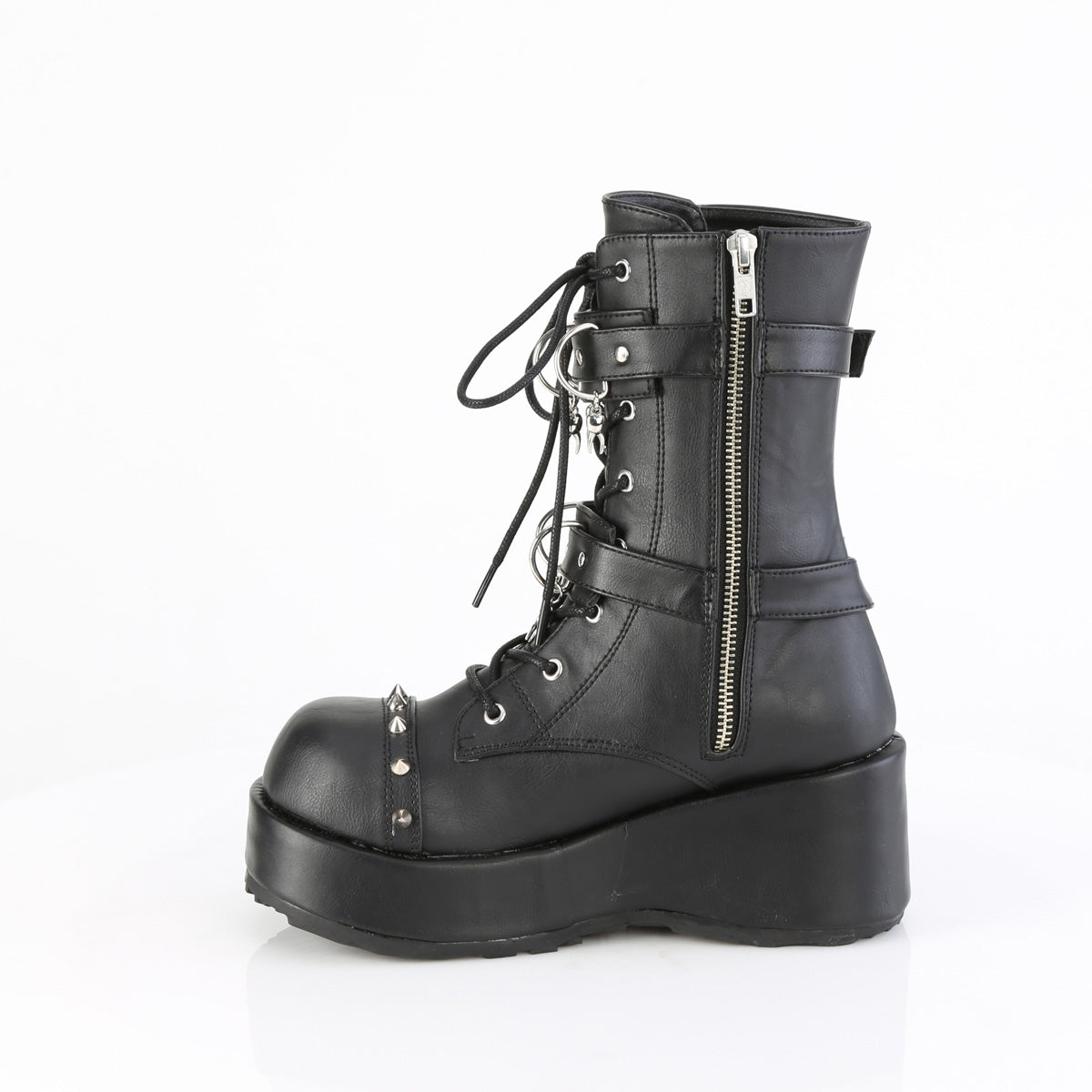 CUBBY-54 Skull Buckle Ankle Boots by Demonia