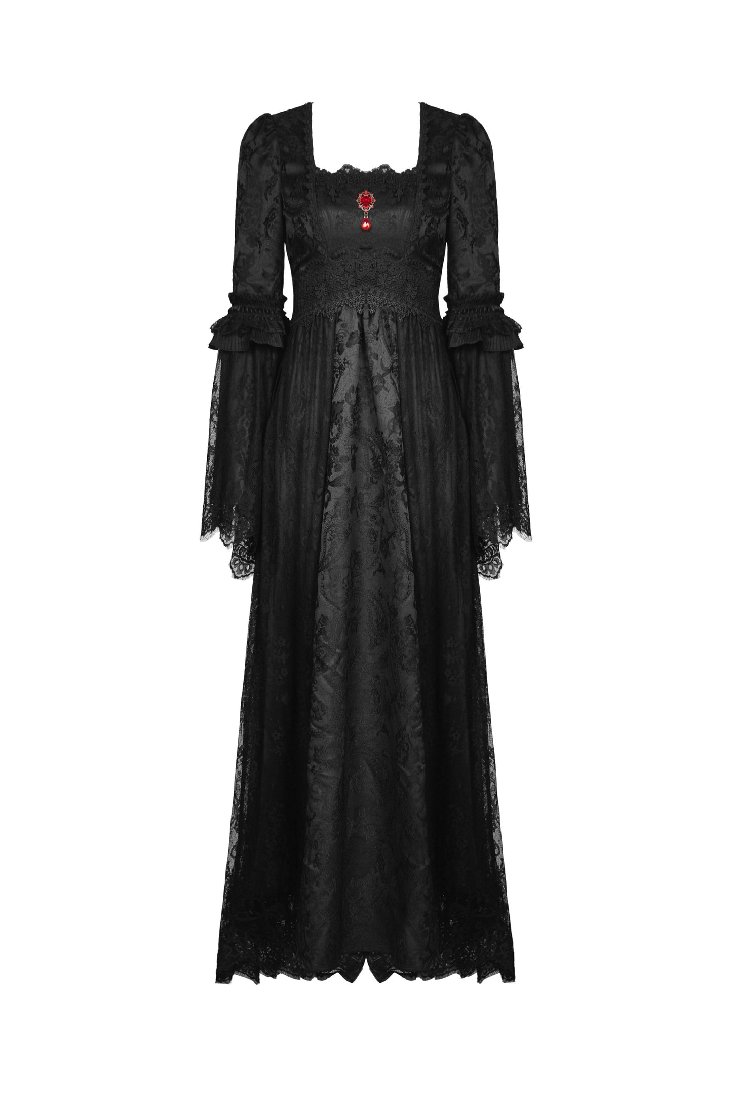 Lady In Waiting Black Gothic Lace Dress by Dark In Love