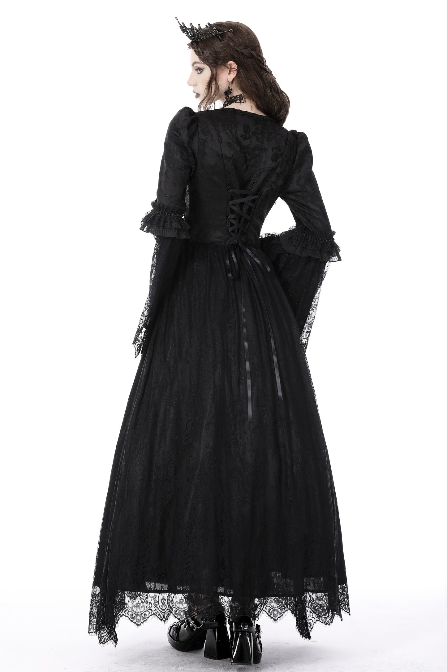 Lady In Waiting Black Gothic Lace Dress by Dark In Love