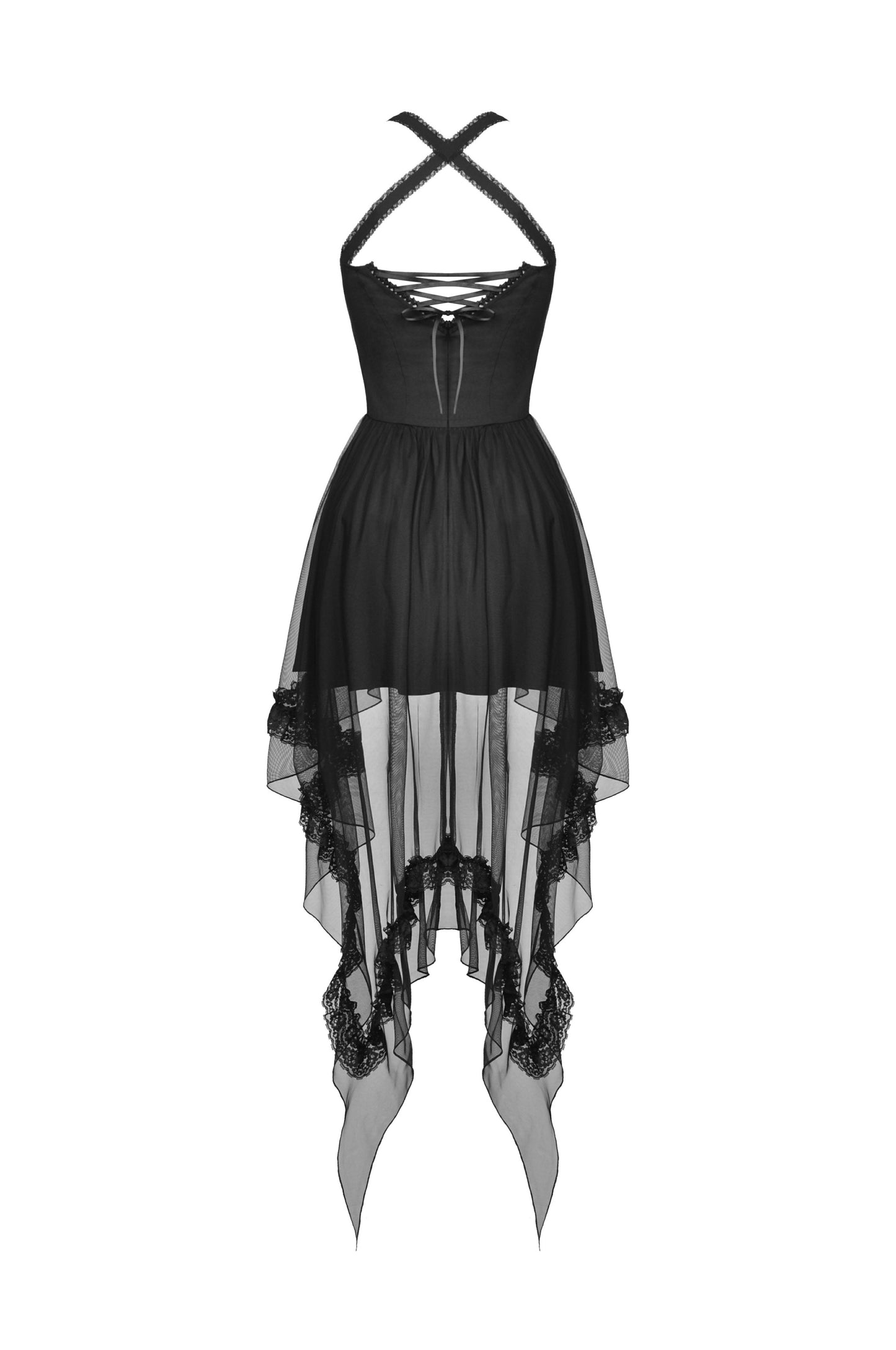 Dancing Sparrow Black Mesh Dress by Dark In Love