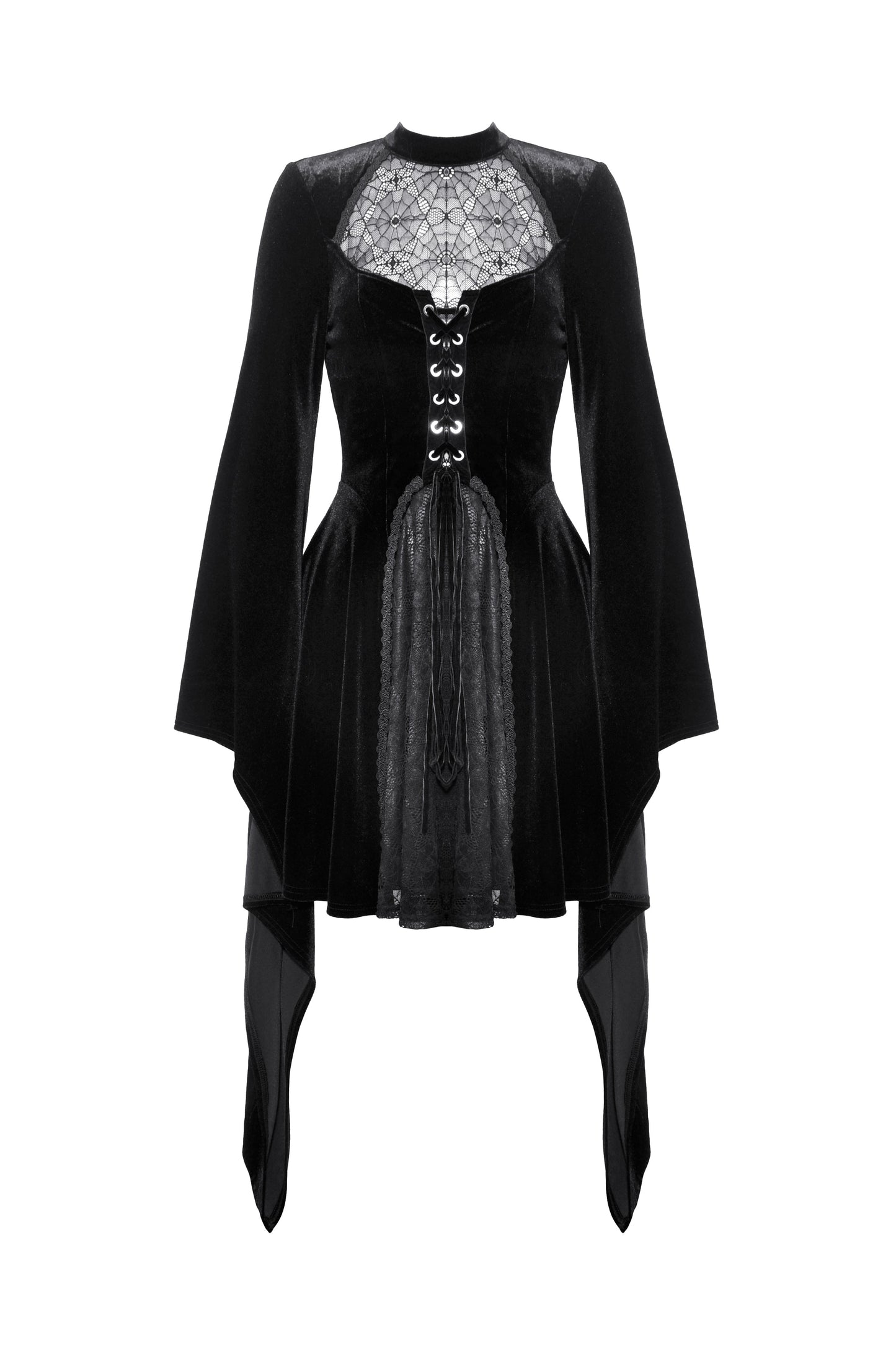 Miss Webs Spiderweb Lace Gothic Velvet Dress by Dark In Love
