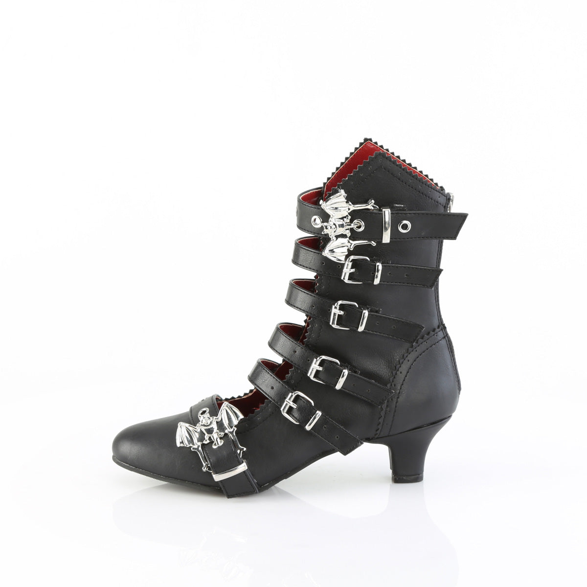 FLORA-1035 Bat Buckle Boots by Demonia