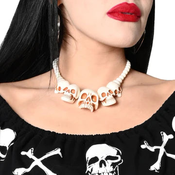 Skull Collection White Necklace by Kreepsville 666