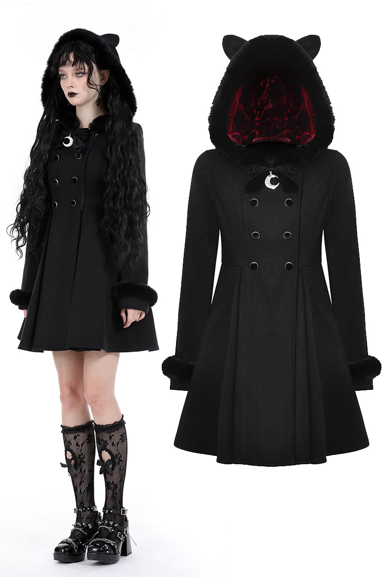 Noire Kitty Cat Ear Gothic Lolita Coat by Dark In Love